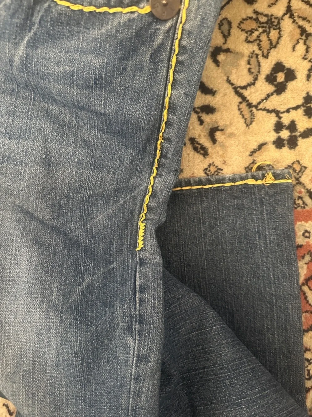 True Religion Billy Super Medium Blue Bootcut Thick Stitch Men’s Jeans Size 38